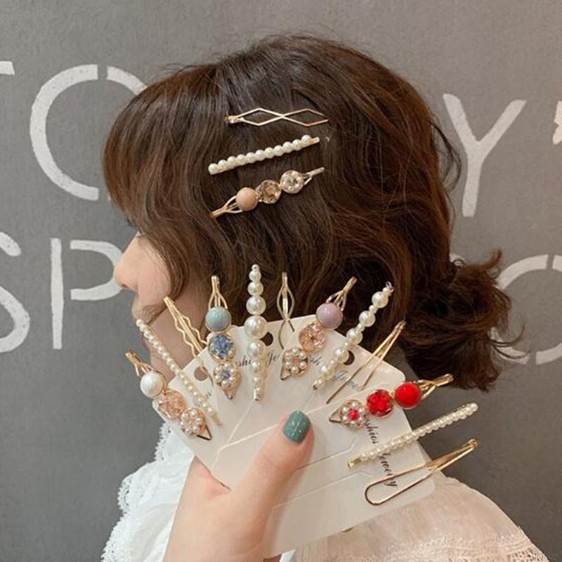 Kẹp tóc đính ngọc trai giả phong cách xinh xắn cho nữ