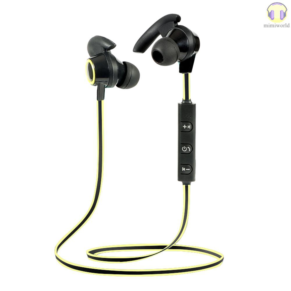 MIWO Wireless Bluetooth 4.2 + EDR Headphones Outdoor Sport Headsets In-ear Music Earphone Built-in Microphone Line Control Rechargeable Yellow