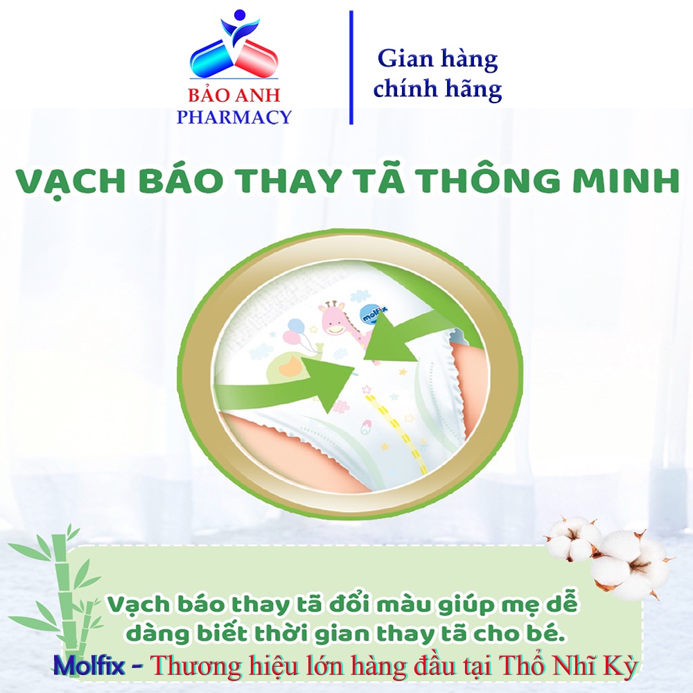 Tã/bỉm quần Molfix Thiên nhiên M76 (+8 miếng)