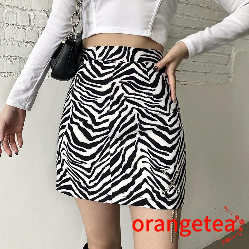 Chân váy bút chì họa tiết ngựa vằn cá tính cho nữ