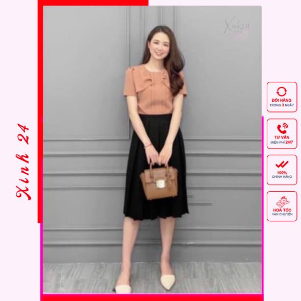 Áo sơ mi nữ công sở nơ bảng siêu xinh, hàng thiết kế Form chuẩn | BigBuy360 - bigbuy360.vn