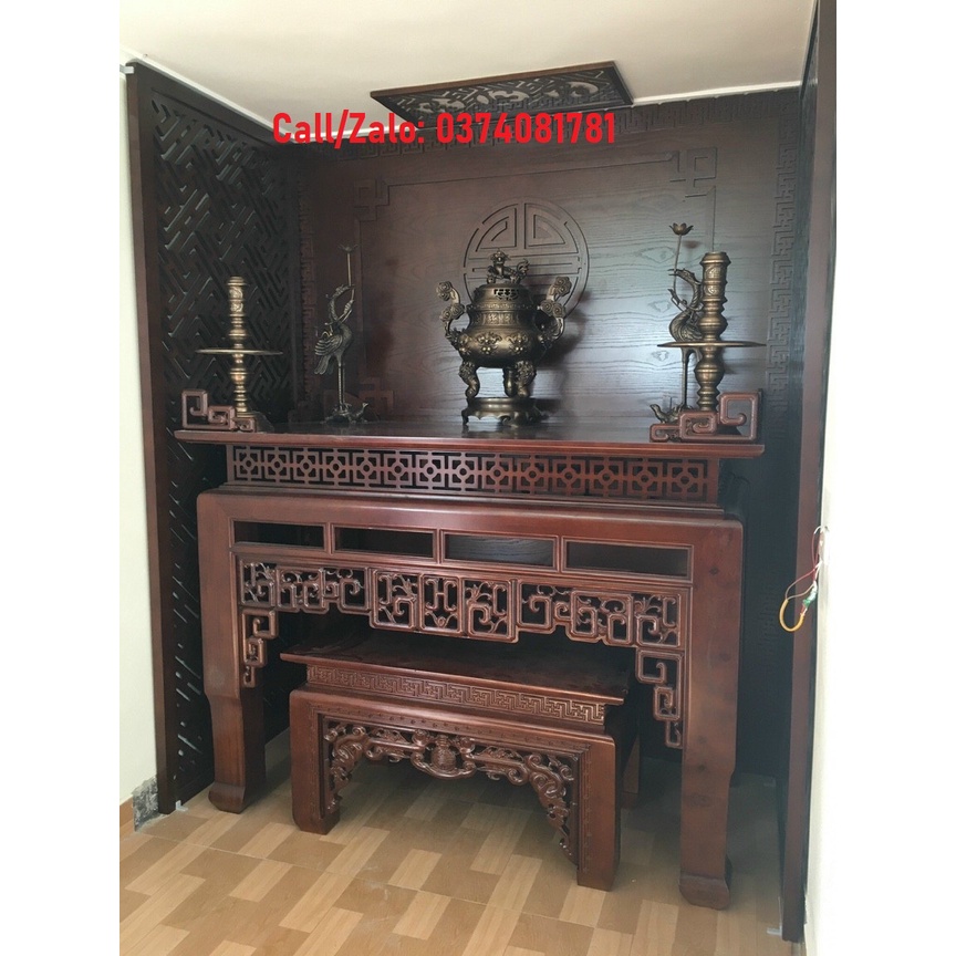 Bàn thờ chung cư gỗ sồi cao cấp kèm 1m53*61