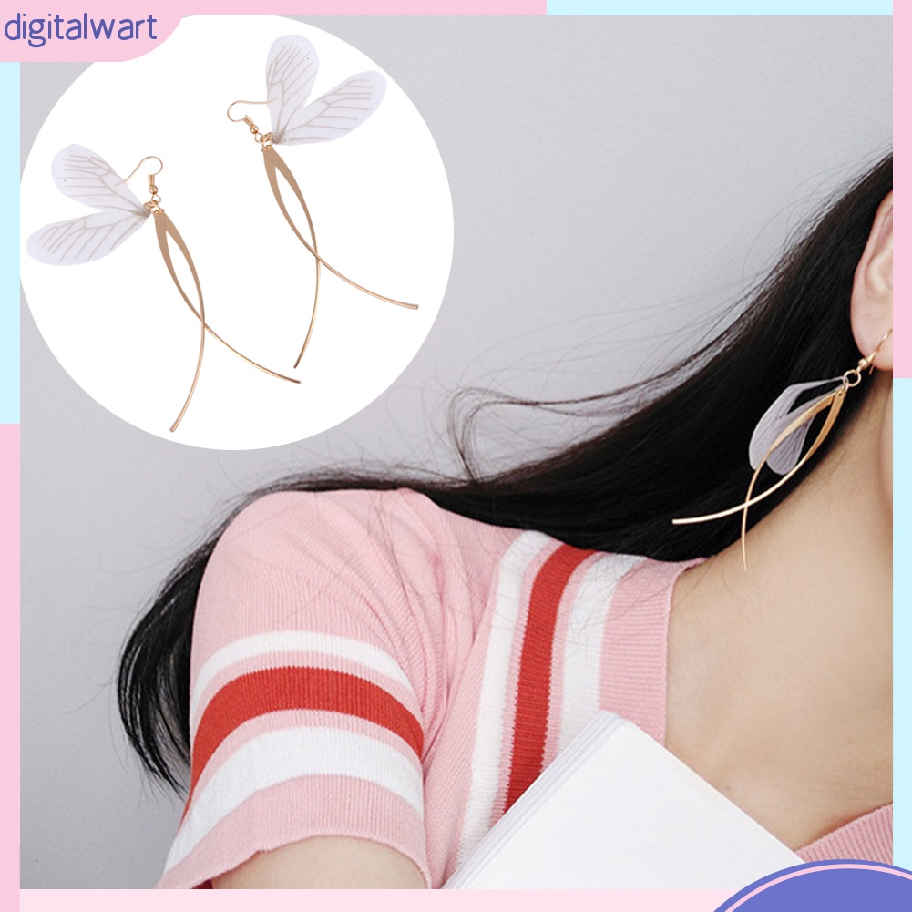 Cặp khuyên tai dáng dài phối cánh bướm xinh xắn cá tính dành cho nữ