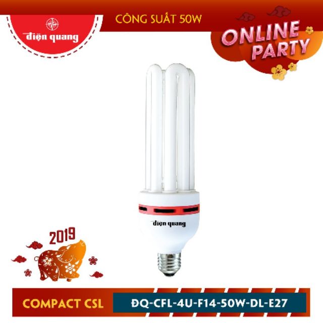 Combo Đèn Compact 50w tặng đui kín nước có dây