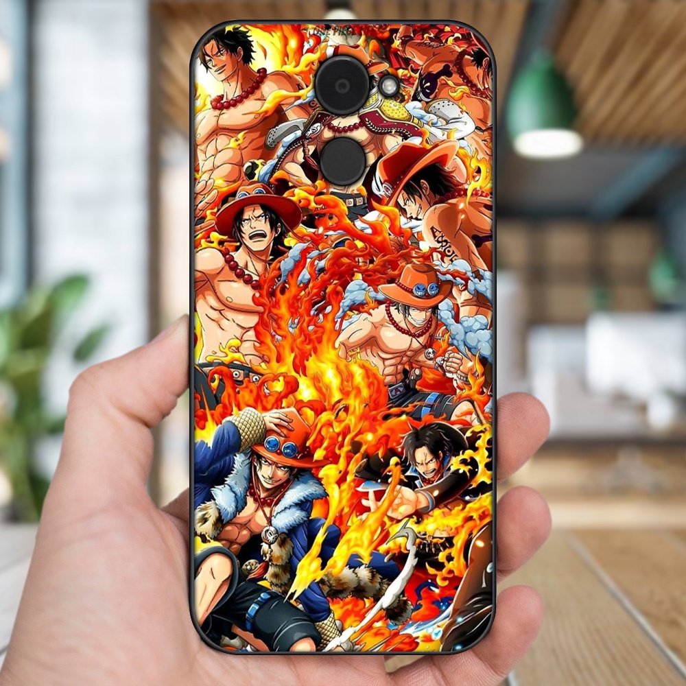Ốp lưng Huawei Y7 Prime viền đen in hình Ace One Piece