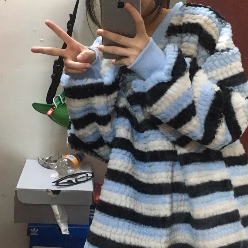 Sweater Cổ Tim Chất Len lông Mềm Siêu Ấm