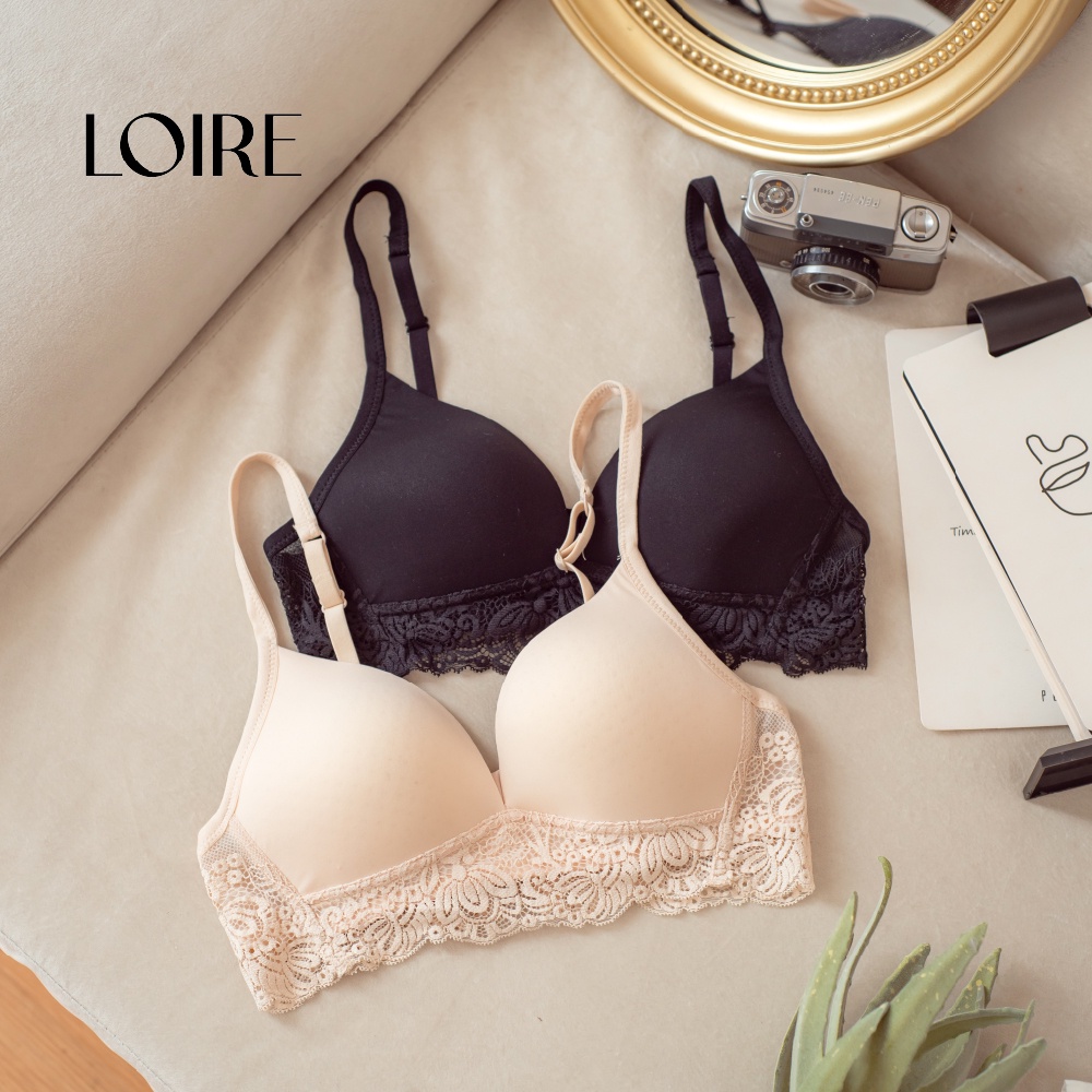Áo Lót Đệm Mỏng Không Gọng Phối Chân Ren Loirechic BRTS73