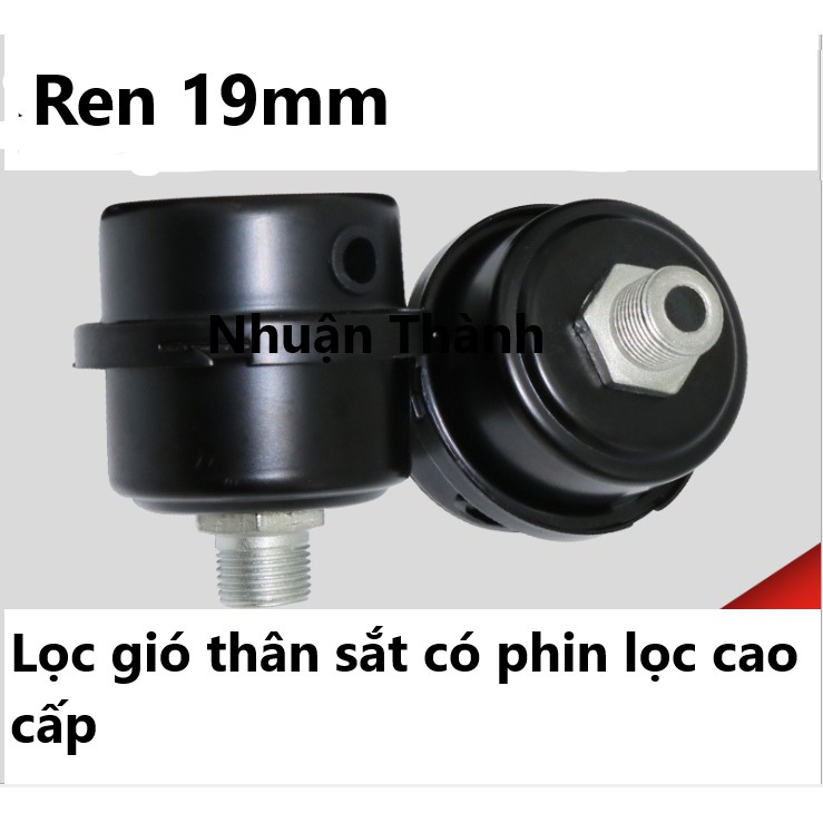 Lọc gió máy nén khí thân sắt có màng lọc cao cấp ren 20 mm / Bô e