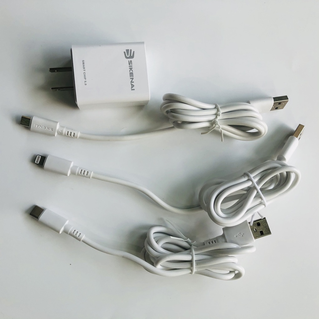 Bộ sạc nhanh cho IPhone Samsung OPPO - Chân Lightning - Chân Micro - Chân TypeC Sikenai K3