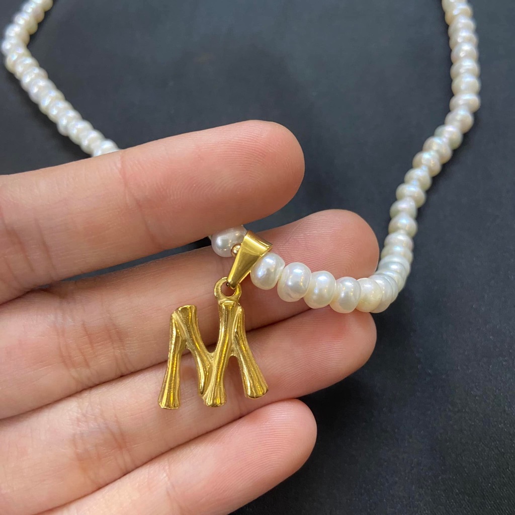 Vòng cổ NT phối mặt hình chữ cái tên