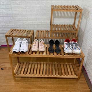 Kệ giày dép 2 tầng / gỗ tự nhiên , 100cm