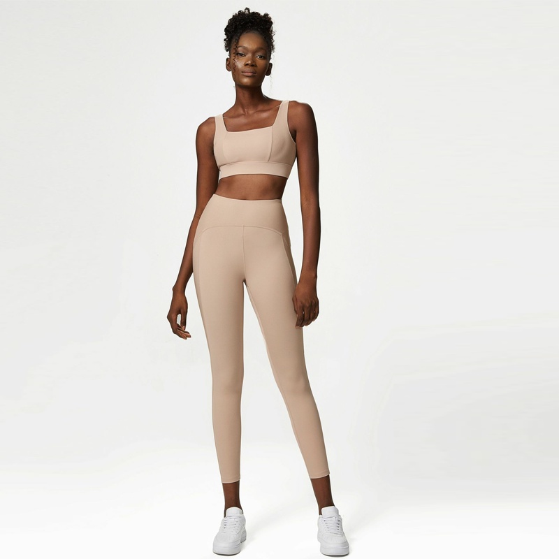Quần Legging Thể Thao Cạp Cao Thêu Họa Tiết Cho Nữ c136