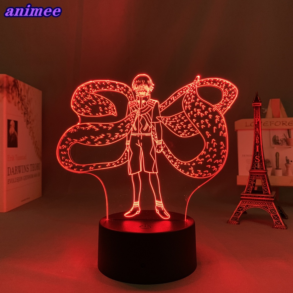 Đèn Led Mô Hình Nhân Vật Ken Kaneki Trong Tokyo Ghoul 3d Thay Đổi Màu Sắc Trang Trí Phòng Ngủ Cho Bé