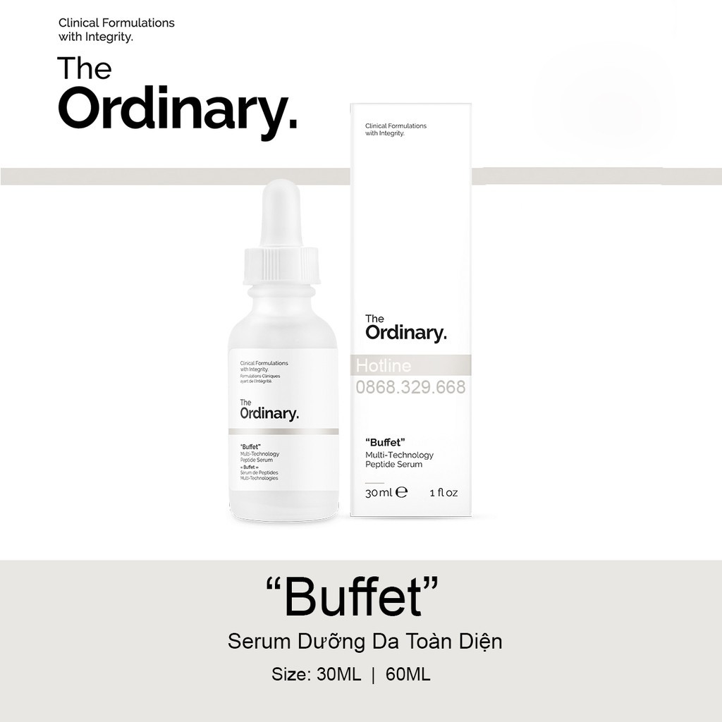 Serum Buffet The ordinary chính hãng chai 30ml, tinh chất chống lão hóa, dưỡng da toàn diện Rainbow 