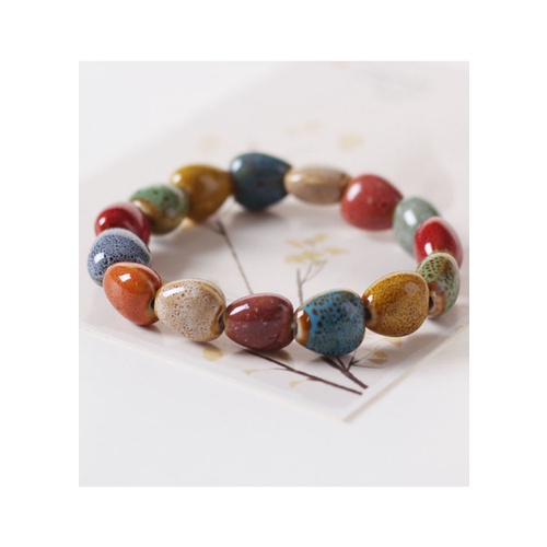 Vòng tay gốm thời trang Vintage trái tim nhỏ phong cách trẻ hàng xuất Nhật VGOM16