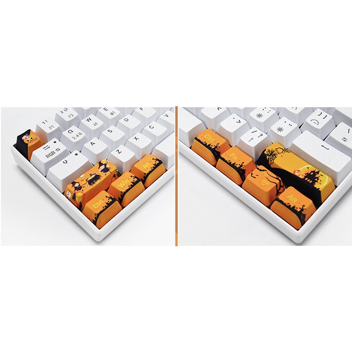 Set keycap nút phím cơ modifier PBT in hình 10 nút doraemon, tom jerry