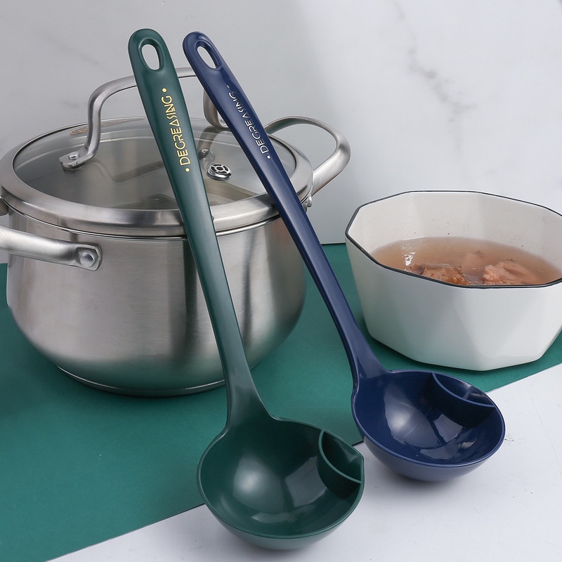 Muỗng Múc Canh Tay Cầm Dài Bằng Nhựa 4 Màu Tùy Chọn Phong Cách Bắc Âu