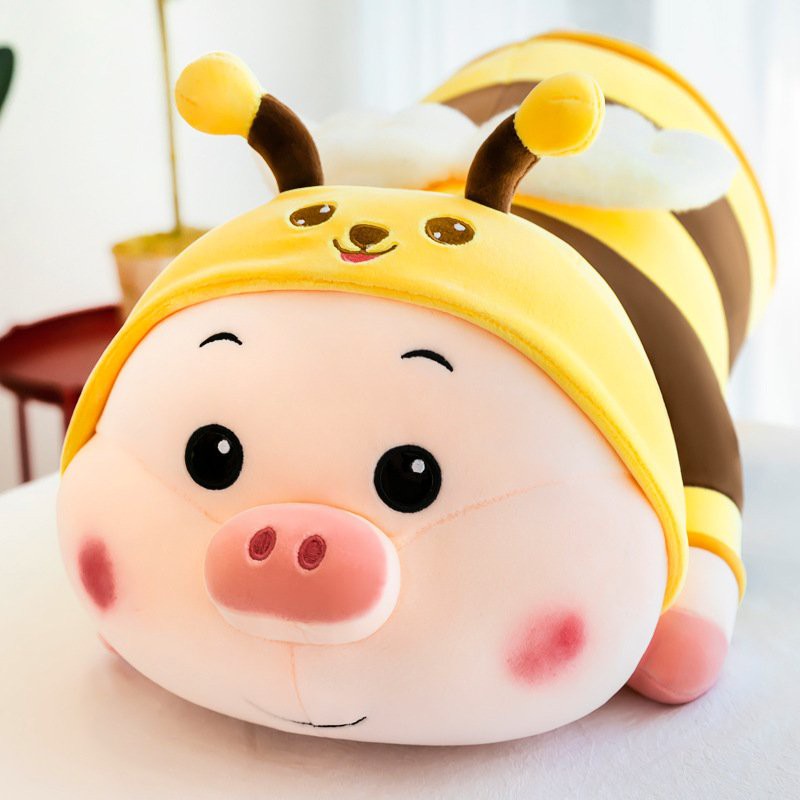 Gấu Bông Lợn Biến Hình Ong Vàng Dễ Thương Size 1M - 1M2, Gối Ôm Heo Dài Cosplay Ong Cute Siêu Mềm Mịn Co Giãn 4 Chiều