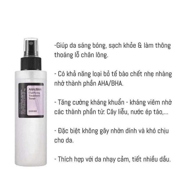 Nước Hoa Hồng BHA/AHA Cosrx Clarifying Treatment Toner 150 ml G33 Green Store