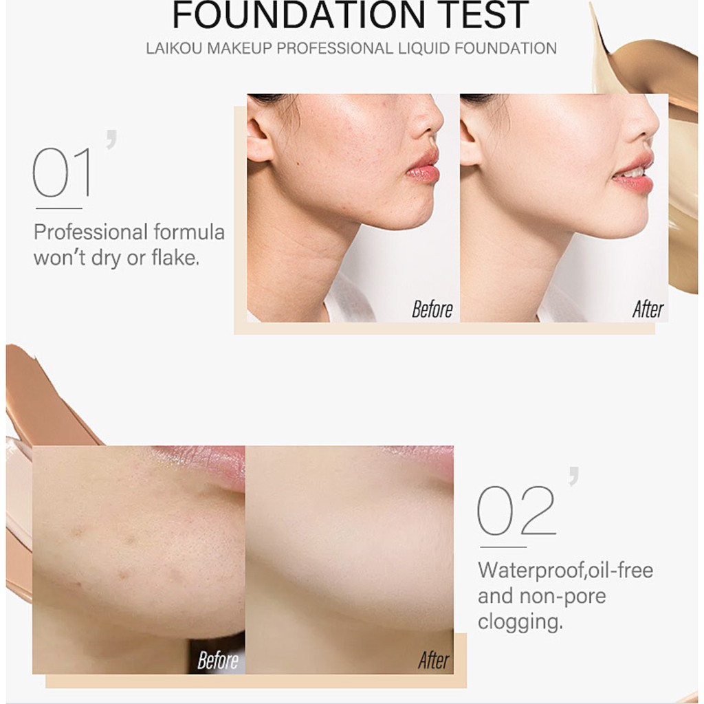 Kem nền che phủ hoàn hảo LAIKOU kem nền kiềm dầu lâu trôi foundation 30ml | BigBuy360 - bigbuy360.vn