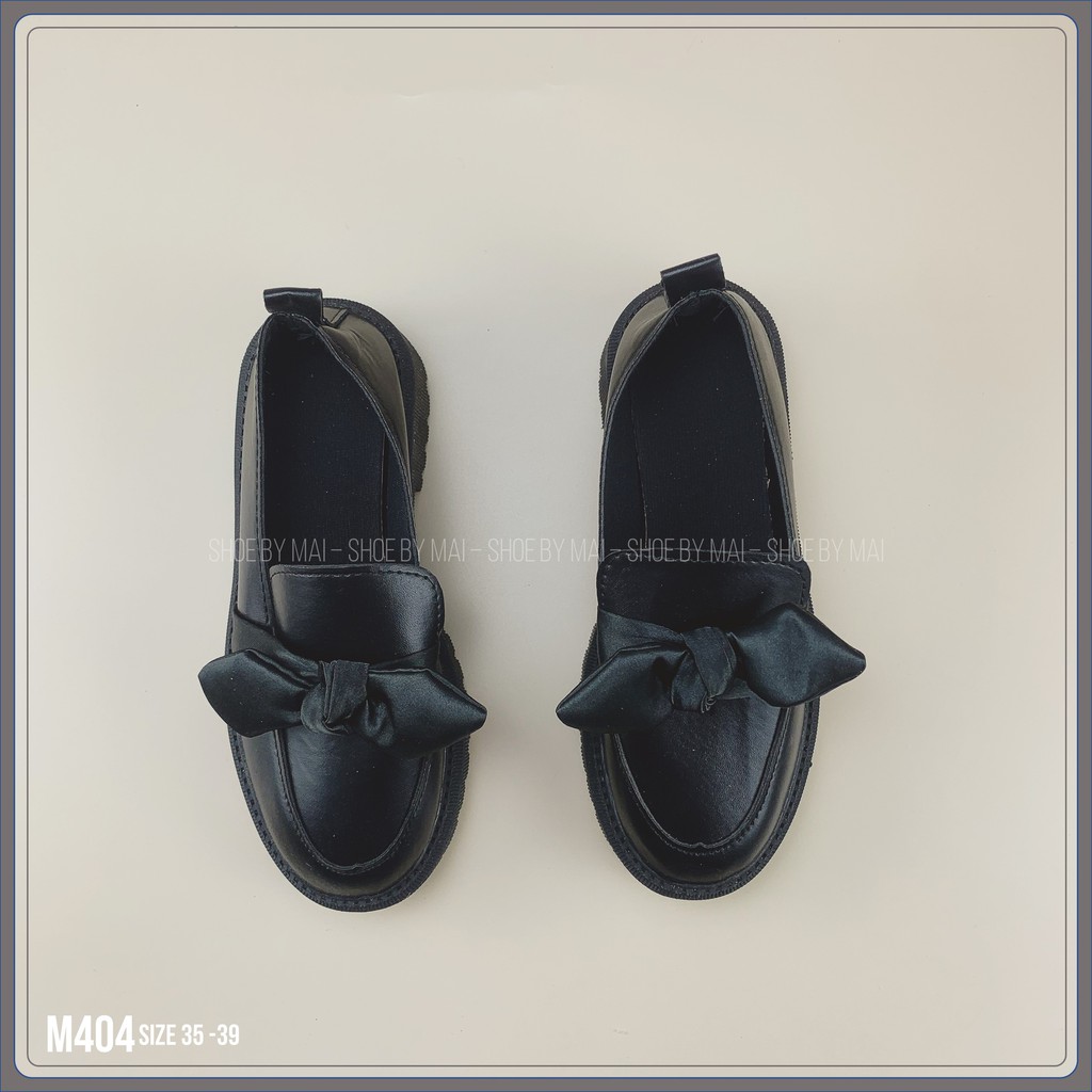 Giày moca nữ gắn nơ xinh M404 SHOEBYMAI