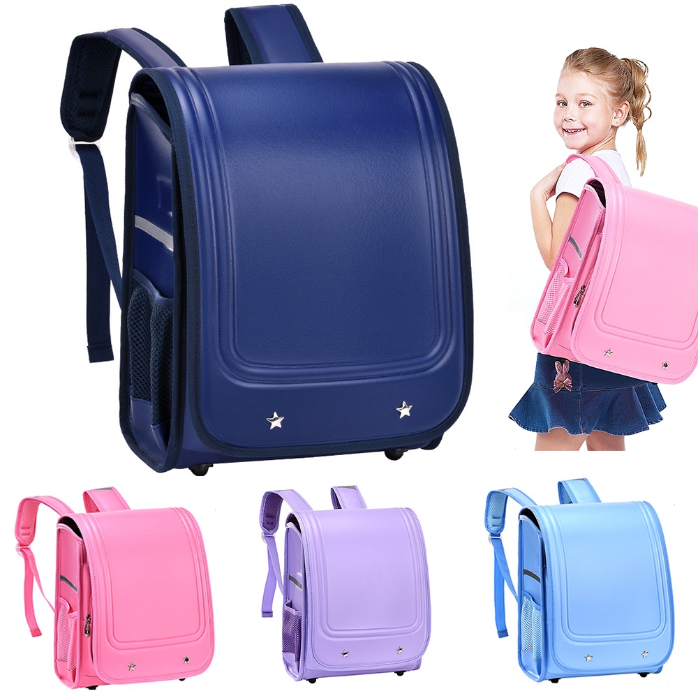 Ba Lô Đi Học Chất Liệu Da PU Phong Cách Nhật Bản Xinh Xắn Cho Bé Lớp 1-4