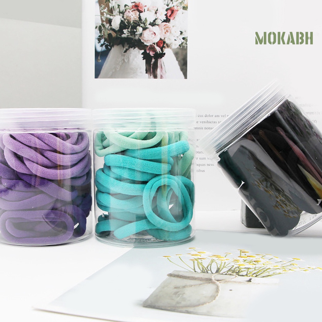 Hộp 50 Dây Cột Tóc Dày Dặn Siêu Co Giãn Chống Trượt Màu Sắc Tinh Khiết