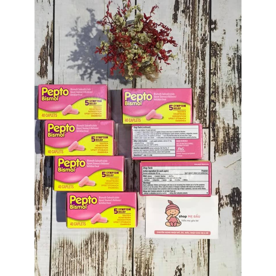 Pepto Bismol - đau bụng, đầy hơi, rối loạn tiêu hóa, hộp 40 viên - USA