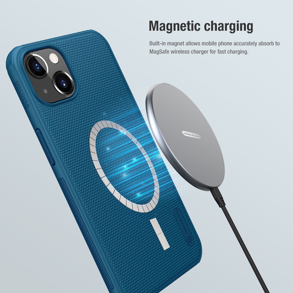Ốp điện thoại Nillkin PC + TPU nhám siêu mờ từ tính chống vân tay cho Iphone 13