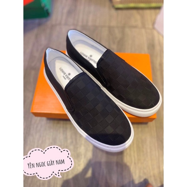 Giày slipon louis vuitton đen siêu cấp . Giày thể thao nam LV kèm hộp