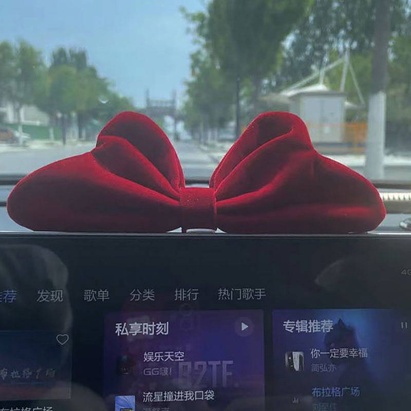 Car Interior Decoration Ornament Cute Creative Center Console Screen Decoration Car Decoration High-End Car Net Red Bow Advanced Sense i3Mj