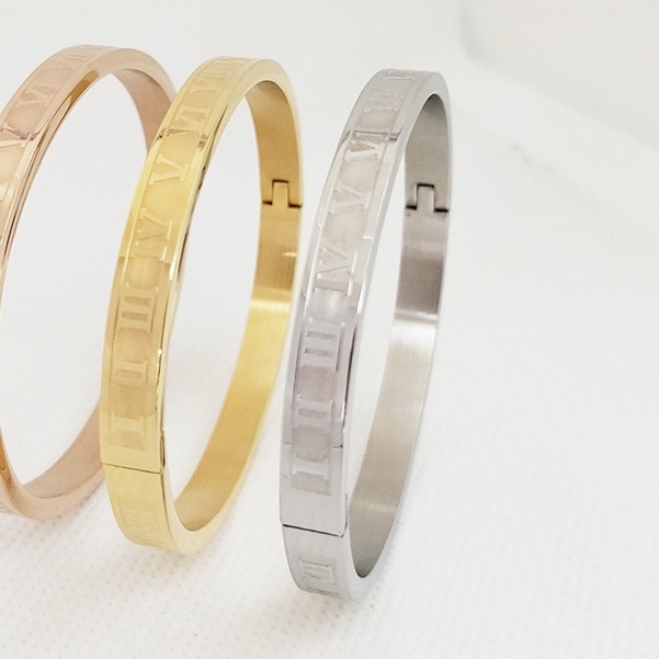 Vòng tay lắc tay cuff 100 năm không hỏng thép không gỉ cực kì bền bỉ trơn dw mama king