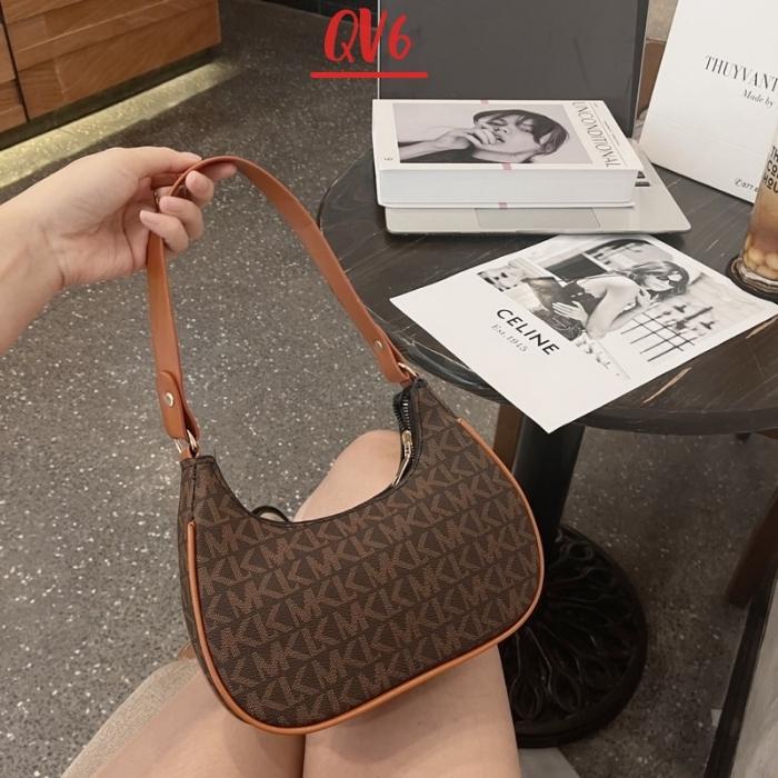 Túi xách nữ dáng thuyền đeo vai kẹp nách họa tiết mk thời trang phong cách trẻ trung tiện lợi - QV68 Shop