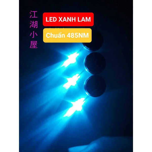 Đèn led đơn 5mm màu XANH LAM 480nm chuyên dụng cho đèn nháy mực, đèn câu mực xà