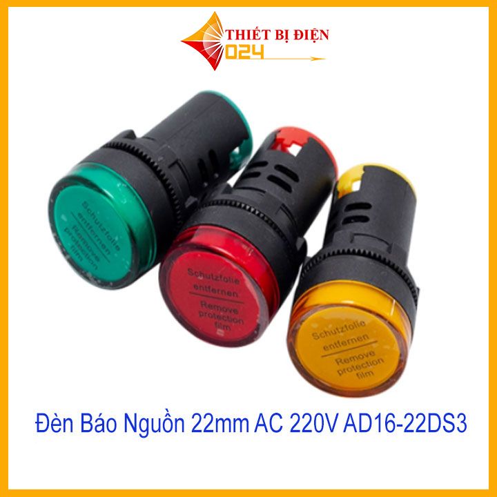 Đèn Báo Nguồn 22mm AC 220V AD16-22DS3
