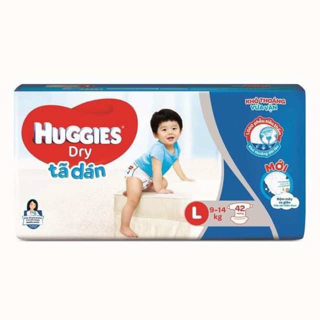 Mẫu mới (đủ size) Tã dán Huggies S56/ M48/ L42/ XL38/ XXL34 có đệm mây co giãn