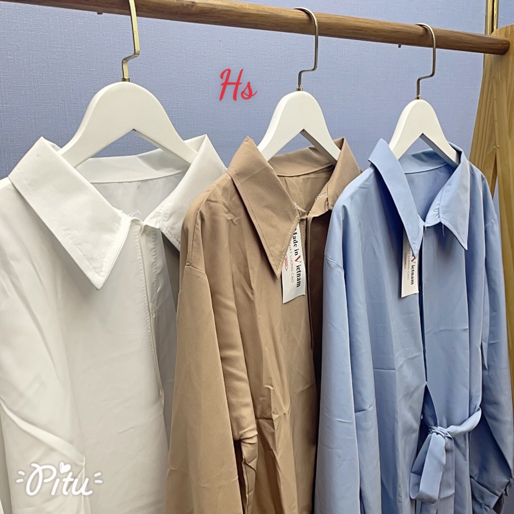 Áo Sơ Mi Buộc Nơ Eo Vải Đũi Lụa Trơn ,Có Dây Thắt Eo Tôn Dáng | BigBuy360 - bigbuy360.vn