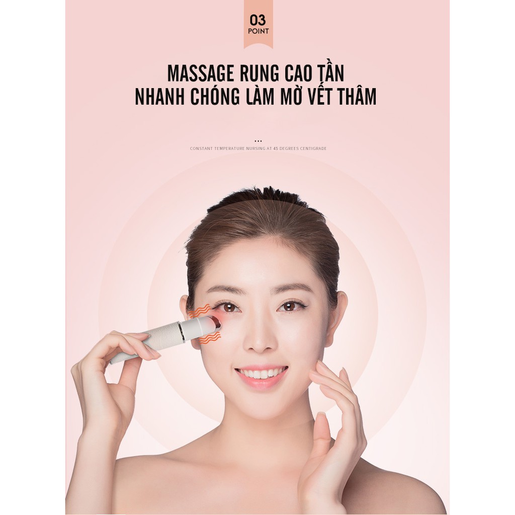 Máy massage đa năng ngăn nếp nhăn mắt/xóa thâm môi/tái tạo collagen Kskin KD992