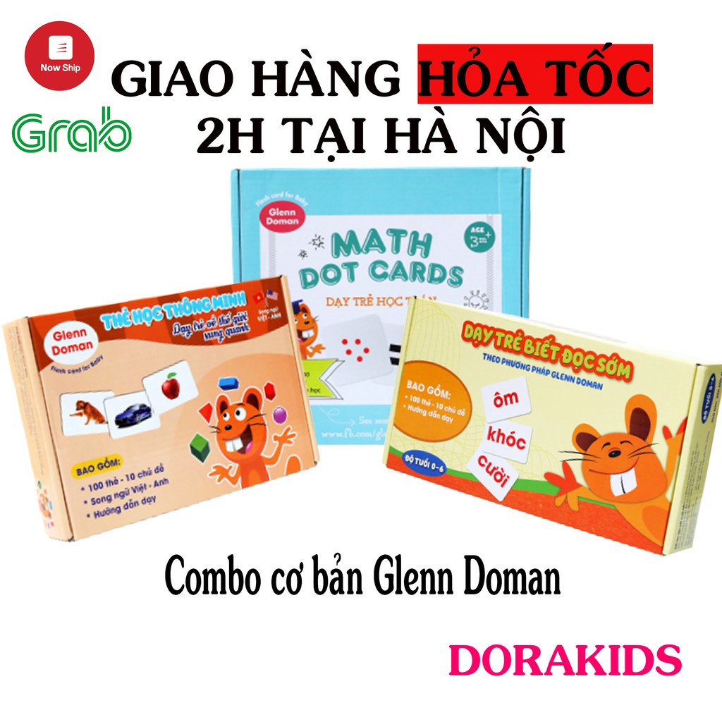 Combo 3 bộ thẻ học thông minh Flash Card cơ bản chuẩn Glenn Doman dành cho bé từ 0-6 tuổi chất liệu Ivory cao cấp