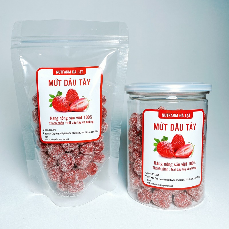 400GR KẸO DÂU TÂY ĐẶC SẢN ĐÀ LẠT | NUTFARM ĐÀ LẠT | ĐỒ ĂN VẶT ĐÀ LẠT