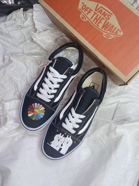 Giày vans custom hoa