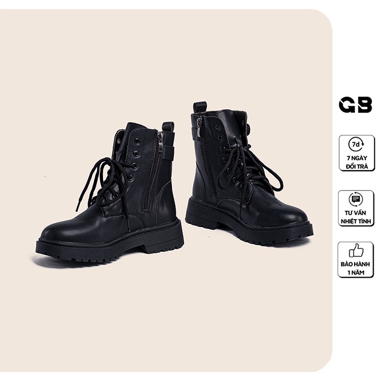 Giày boot nữ giayBOM cổ cao khóa kéo bên hông đế cao 4 cm B1186