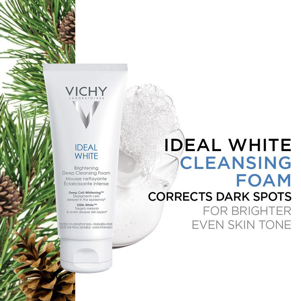 Sữa Rửa Mặt Tạo Bọt Dưỡng Trắng Da Vichy Ideal White Brightening Deep Cleansing Foam 100ml