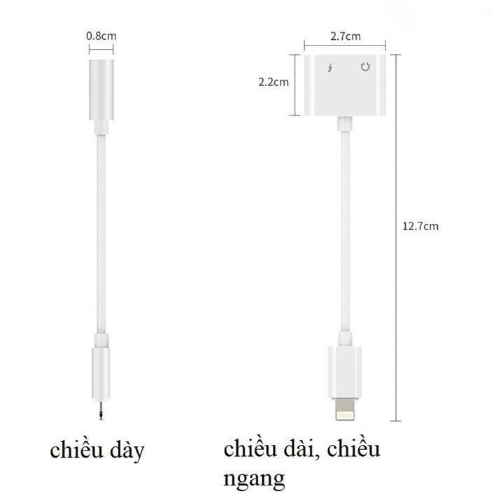 Cáp Chuyển Lightning Iphone Sang Tai Nghe Jack 3.5mm Và cổng Sạc Lightning