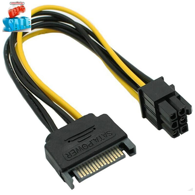 Dây cáp nguồn 15-Pin Sata 8-Pin (6+2) 15-Pin sang 8-Pin 18Awg