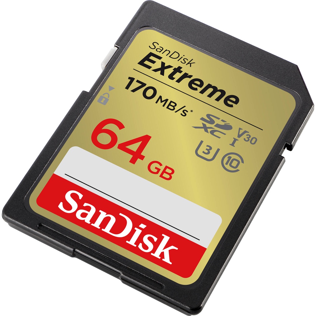 Thẻ nhớ SDXC SanDisk Extreme 64GB UHS-I U3 V30 170MB/s 150MB/s