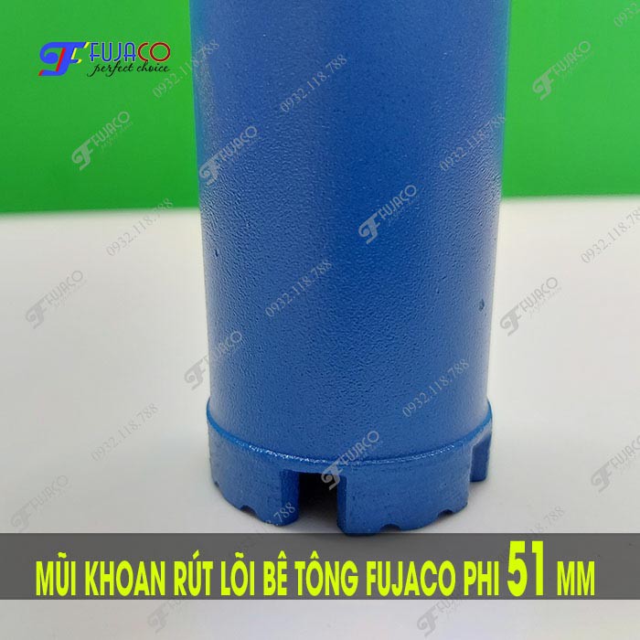 Mũi khoan rút lõi bê tông phi 51 mm - FUJACO | 51mm Diamond Core Drill Bit for Concrete, Brick, Masonry, Stone, Marble