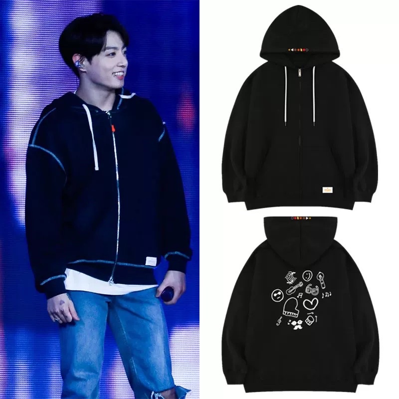 Áo khoác đen giống Jungkook BTS mặc trong Concect
