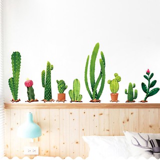 decal dán tường cây xương rồng
