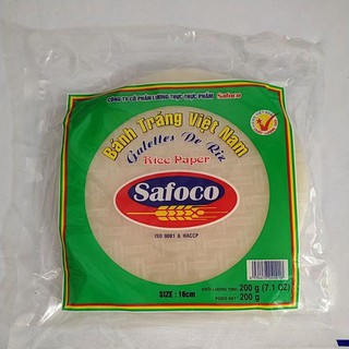 Bánh tráng safoco Việt Nam gói 200g size 16 cm